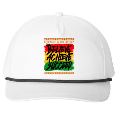 Celebrate Black History Believe Achieve Succeed Snapback Five-Panel Rope Hat