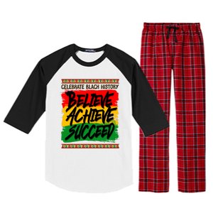 Celebrate Black History Believe Achieve Succeed Raglan Sleeve Pajama Set