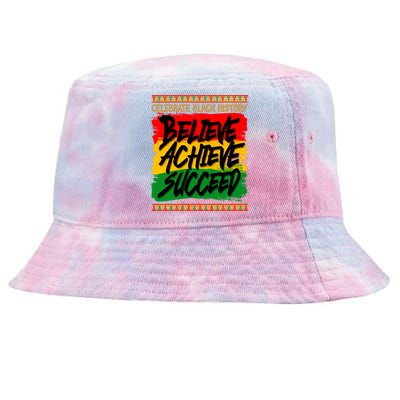 Celebrate Black History Believe Achieve Succeed Tie-Dyed Bucket Hat