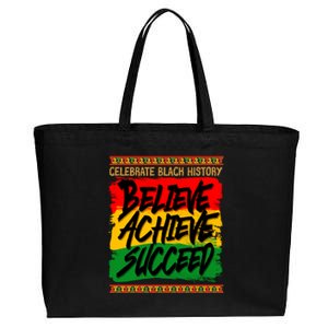 Celebrate Black History Believe Achieve Succeed Cotton Canvas Jumbo Tote