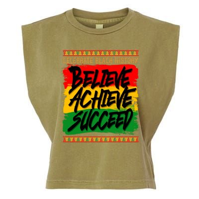 Celebrate Black History Believe Achieve Succeed Garment-Dyed Women's Muscle Tee