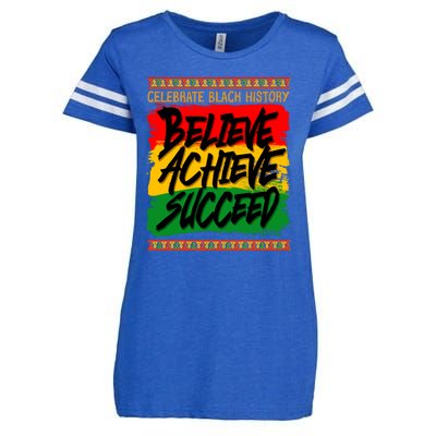 Celebrate Black History Believe Achieve Succeed Enza Ladies Jersey Football T-Shirt