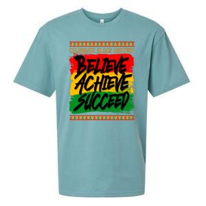 Celebrate Black History Believe Achieve Succeed Sueded Cloud Jersey T-Shirt