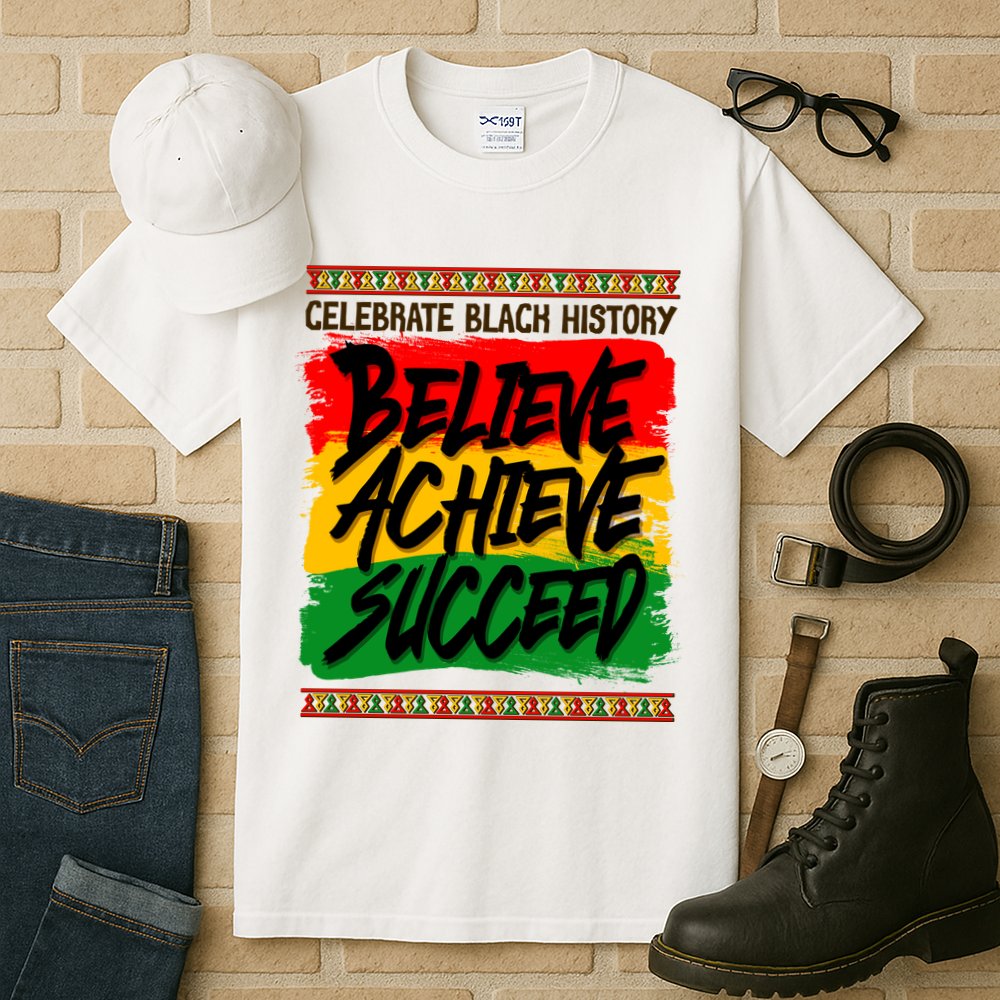Celebrate Black History Believe Achieve Succeed Tall T-Shirt