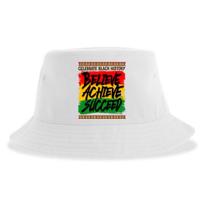 Celebrate Black History Believe Achieve Succeed Sustainable Bucket Hat