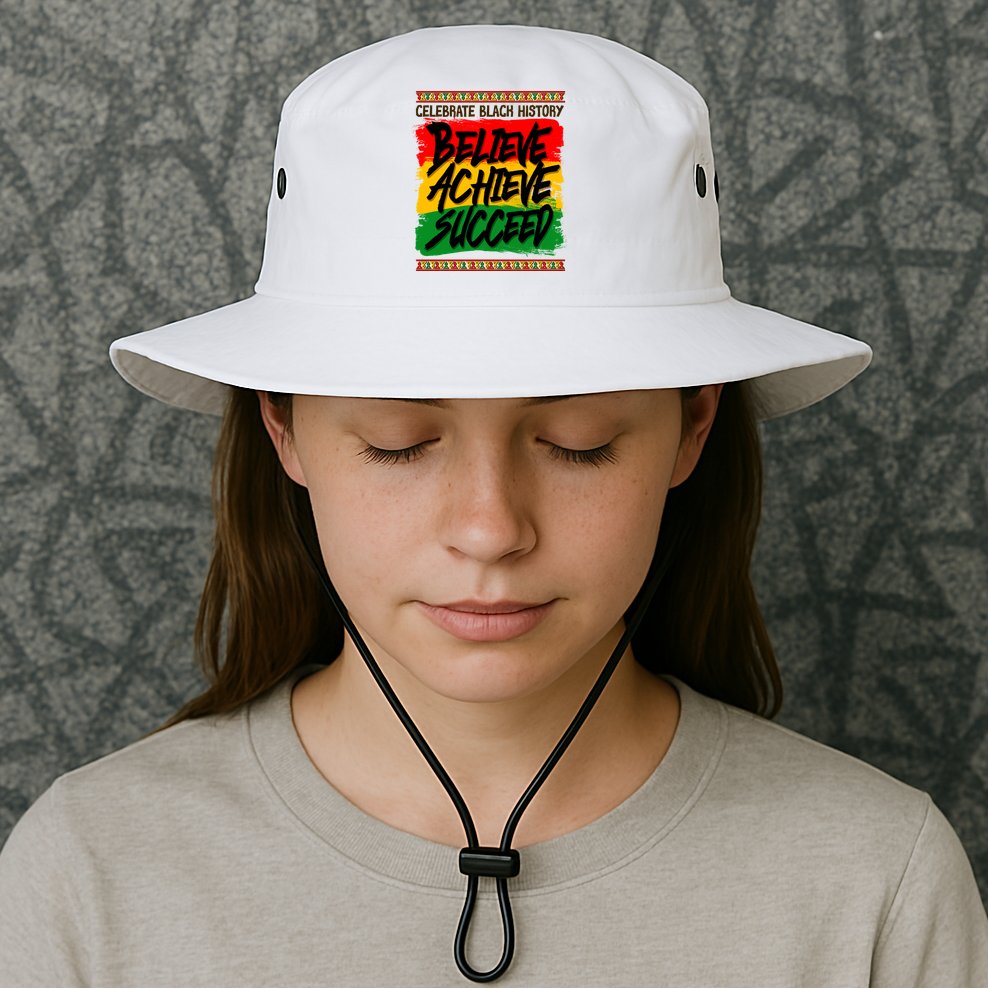 Celebrate Black History Believe Achieve Succeed Bucket Hat