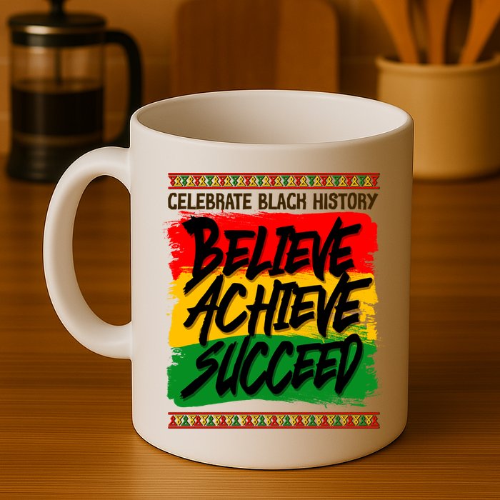 Celebrate Black History Believe Achieve Succeed Mug