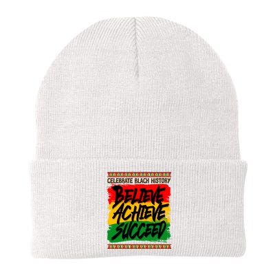 Celebrate Black History Believe Achieve Succeed Knit Cap Winter Beanie