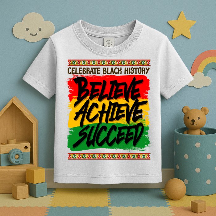 Celebrate Black History Believe Achieve Succeed Toddler T-Shirt