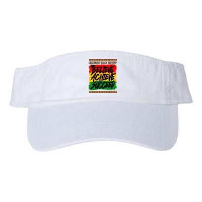 Celebrate Black History Believe Achieve Succeed Valucap Bio-Washed Visor