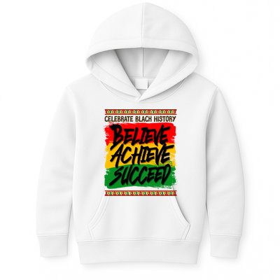 Celebrate Black History Believe Achieve Succeed Kids Hoodie