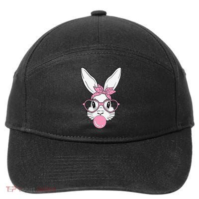 Cute Bunny Heart Glasses Bubblegum For Women Easter Day 7-Panel Snapback Hat