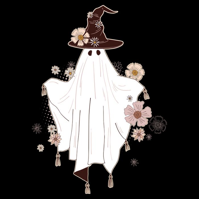 Cute Boho Halloween Ghost Sustainable Bucket Hat