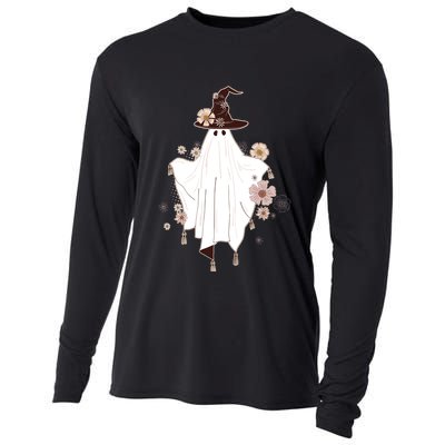 Cute Boho Halloween Ghost Cooling Performance Long Sleeve Crew