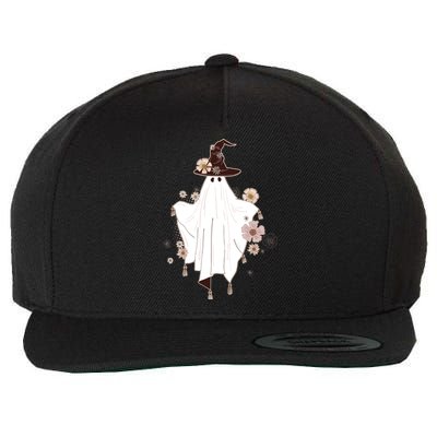 Cute Boho Halloween Ghost Wool Snapback Cap