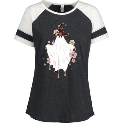 Cute Boho Halloween Ghost Enza Ladies Jersey Colorblock Tee