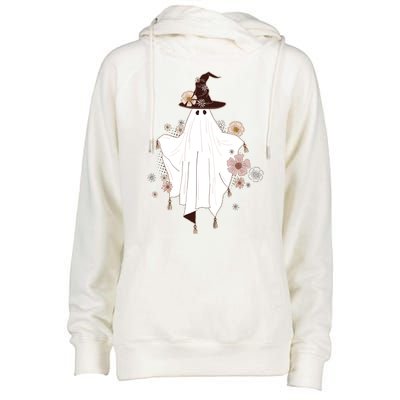 Cute Boho Halloween Ghost Womens Funnel Neck Pullover Hood