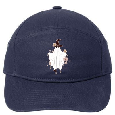 Cute Boho Halloween Ghost 7-Panel Snapback Hat