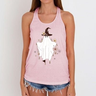 Cute Boho Halloween Ghost Women's Knotted Racerback Tank