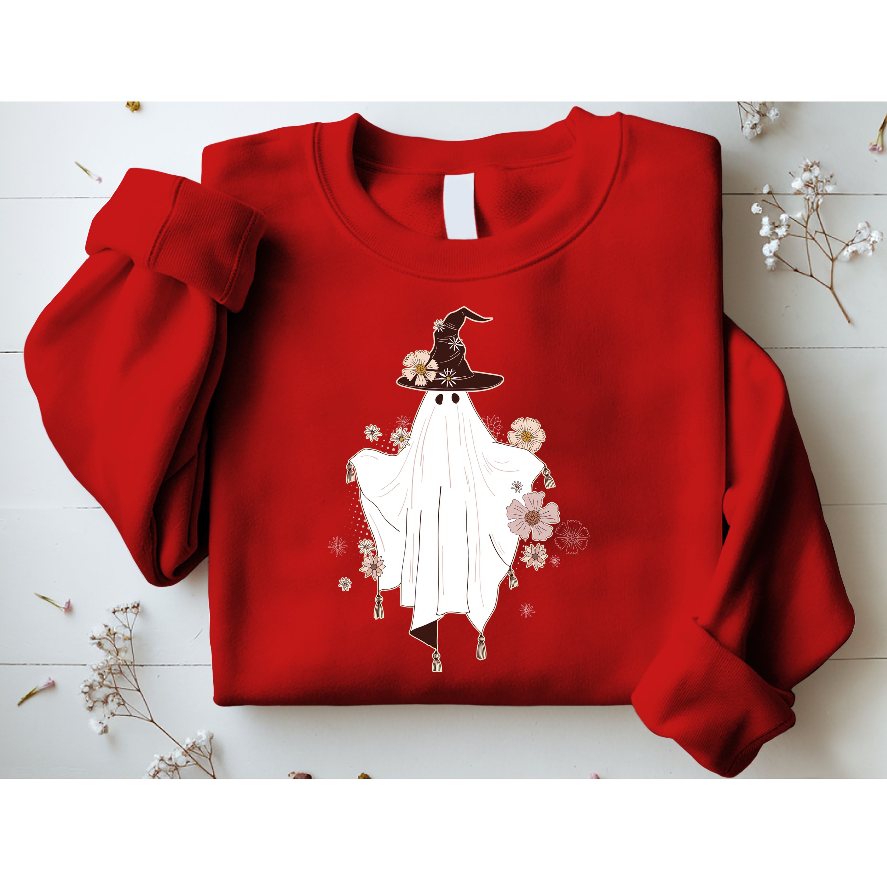 Cute Boho Halloween Ghost Sweatshirt