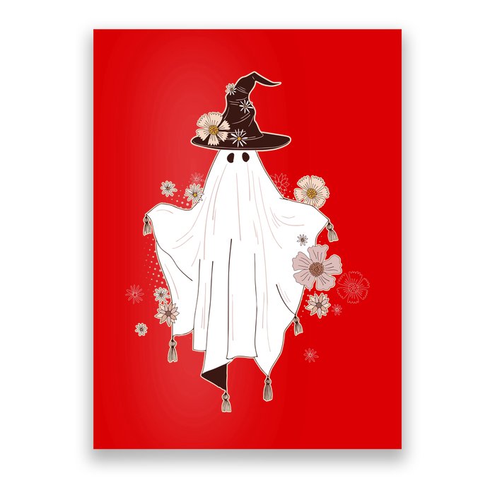 Cute Boho Halloween Ghost Poster