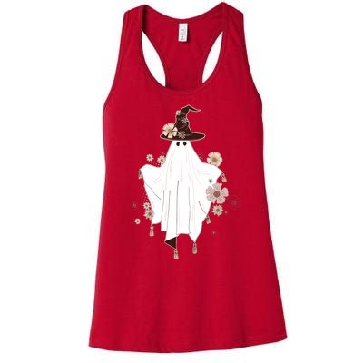 Cute Boho Halloween Ghost Women's Racerback Tank