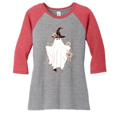 Cute Boho Halloween Ghost Women's Tri-Blend 3/4-Sleeve Raglan Shirt