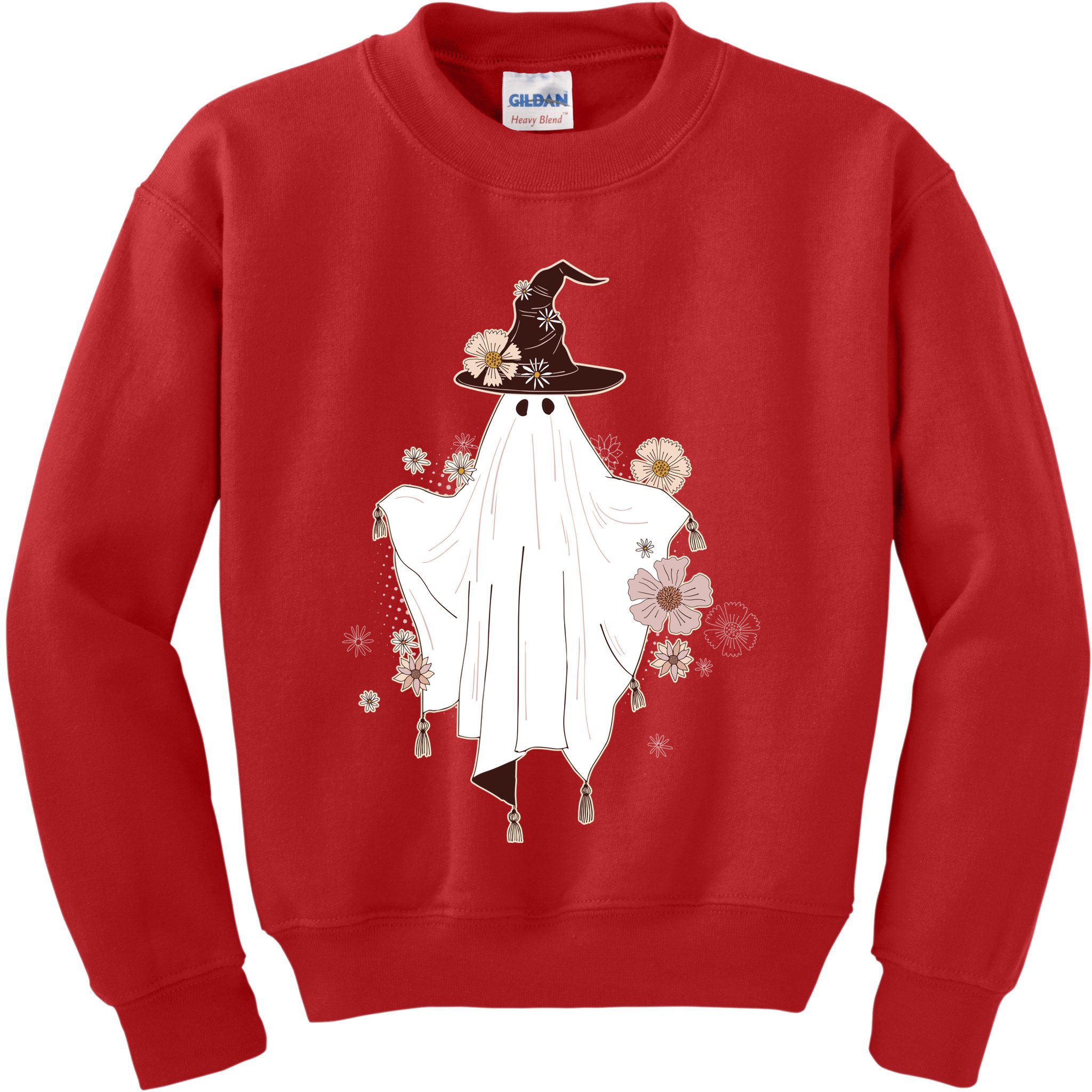 Cute Boho Halloween Ghost Kids Sweatshirt