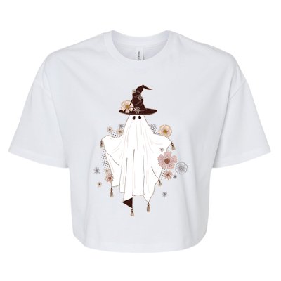 Cute Boho Halloween Ghost Bella+Canvas Jersey Crop Tee