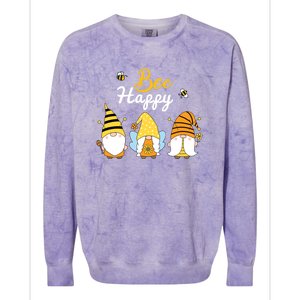 Cute Bee Happy Beekeeping Gnome Beekeeper Apiarist Gift Colorblast Crewneck Sweatshirt