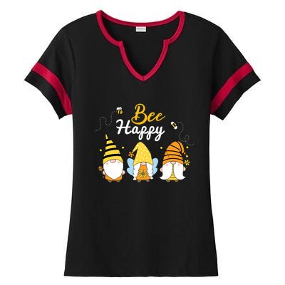 Cute Bee Happy Beekeeping Gnome Beekeeper Apiarist Gift Ladies Halftime Notch Neck Tee