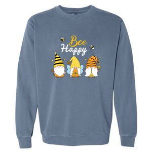 Cute Bee Happy Beekeeping Gnome Beekeeper Apiarist Gift Garment-Dyed Sweatshirt