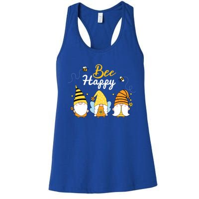 Cute Bee Happy Beekeeping Gnome Beekeeper Apiarist Gift Women's Racerback Tank