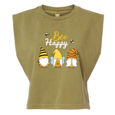 Cute Bee Happy Beekeeping Gnome Beekeeper Apiarist Gift Garment-Dyed Women's Muscle Tee