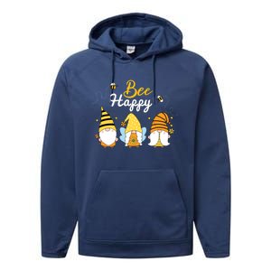 Cute Bee Happy Beekeeping Gnome Beekeeper Apiarist Gift Performance Fleece Hoodie