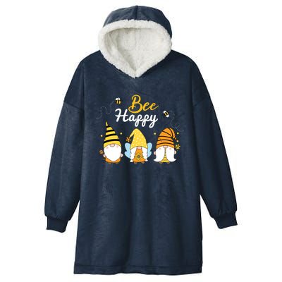 Cute Bee Happy Beekeeping Gnome Beekeeper Apiarist Gift Hooded Wearable Blanket