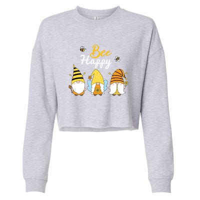 Cute Bee Happy Beekeeping Gnome Beekeeper Apiarist Gift Cropped Pullover Crew