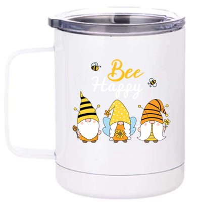 Cute Bee Happy Beekeeping Gnome Beekeeper Apiarist Gift 12 oz Stainless Steel Tumbler Cup