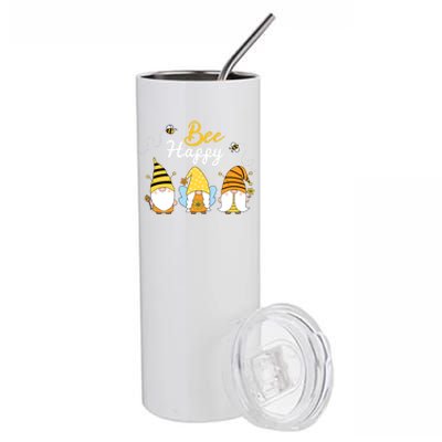 Cute Bee Happy Beekeeping Gnome Beekeeper Apiarist Gift Stainless Steel Tumbler