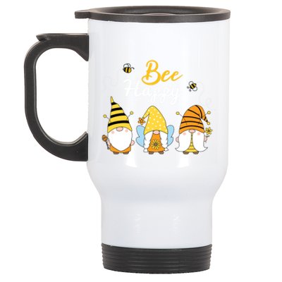 Cute Bee Happy Beekeeping Gnome Beekeeper Apiarist Gift Stainless Steel Travel Mug