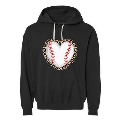 Cute Baseball Heart Baseball Lover Garment-Dyed Fleece Hoodie