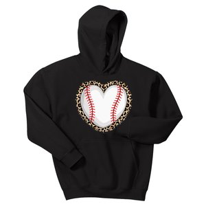 Cute Baseball Heart Baseball Lover Kids Hoodie