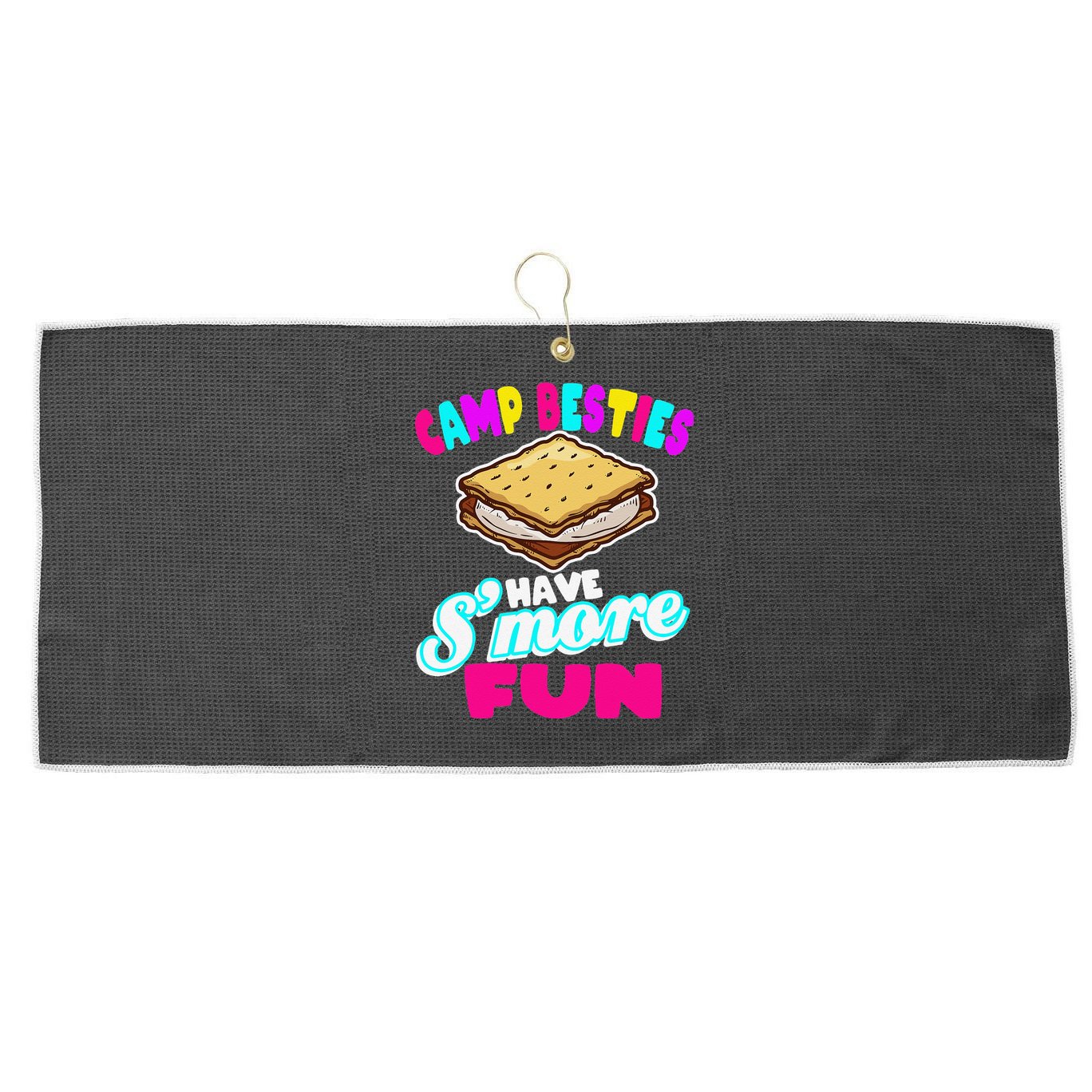 Camp Besties Have Smore Fun Large Microfiber Waffle Golf Towel