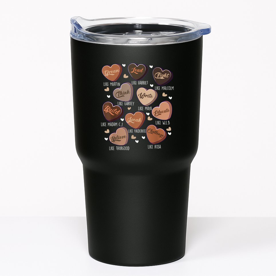 Celebrating Black History With Educated Leader Hearts Tumbler