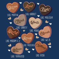 Celebrating Black History With Educated Leader Hearts Button