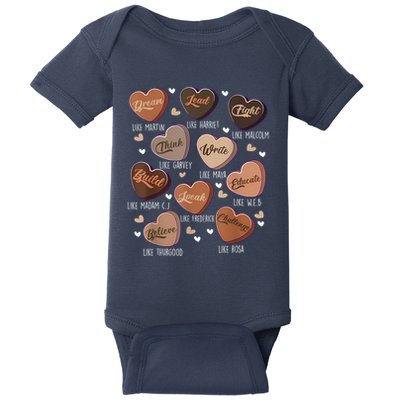 Celebrating Black History With Educated Leader Hearts Baby Bodysuit