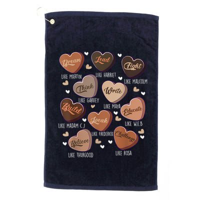 Celebrating Black History With Educated Leader Hearts Golf Towel