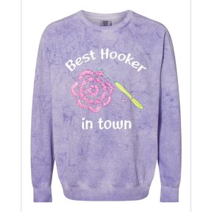 Crochet Best Hooker In Town Funny Yarn Colorblast Crewneck Sweatshirt