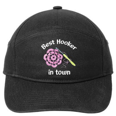 Crochet Best Hooker In Town Funny Yarn 7-Panel Snapback Hat