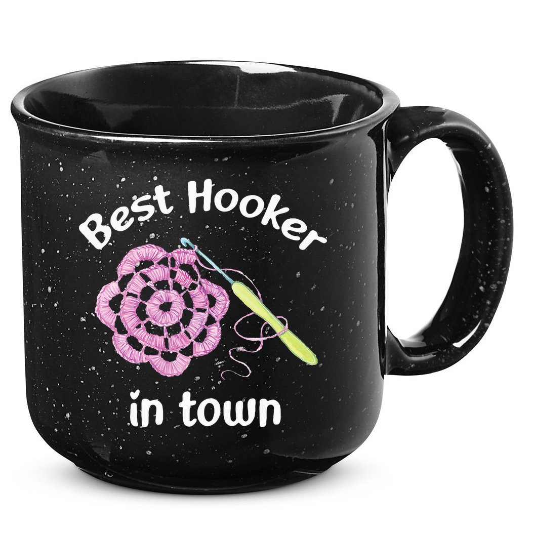 Crochet Best Hooker In Town Funny Yarn 15oz Campfire Ceramic Mug